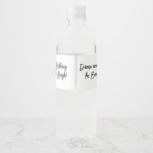 Flamingo Dans en Verjaardag Feest Waterfles Etiket (Achterkant)
