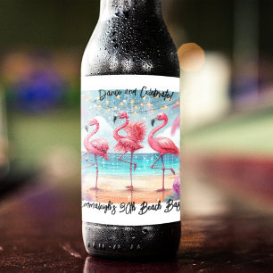 Flamingo Dans en verjaardag Vieren Feest Bier Etiket