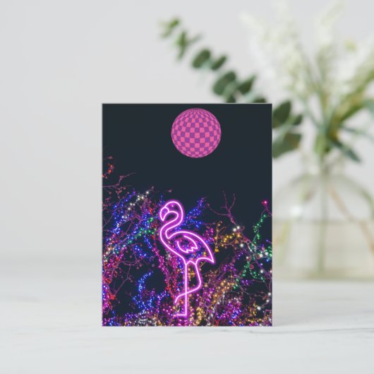 Flamingo dansen op het feest. briefkaart (Staand voorkant)