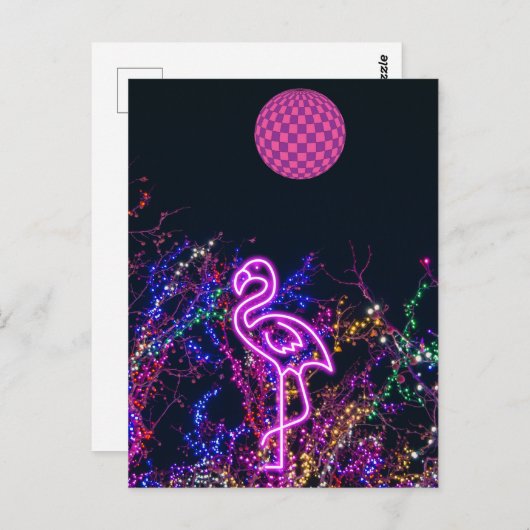 Flamingo dansen op het feest. briefkaart (Voorkant / Achterkant)