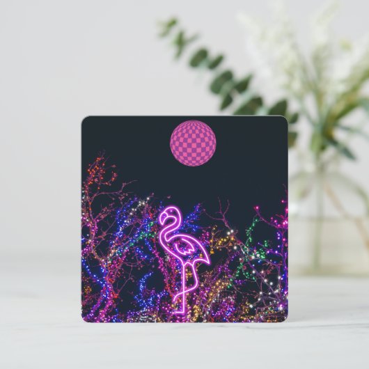 Flamingo dansen op het feest. kaart (Staand voorkant)