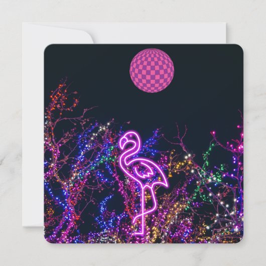 Flamingo dansen op het feest. kaart (Voorkant)