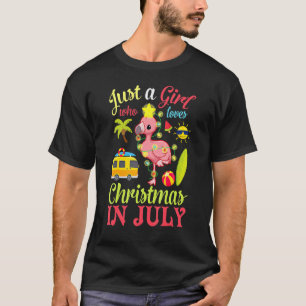 Flamingo Dansend Just a Girl die van Kerstmis houd T-shirt