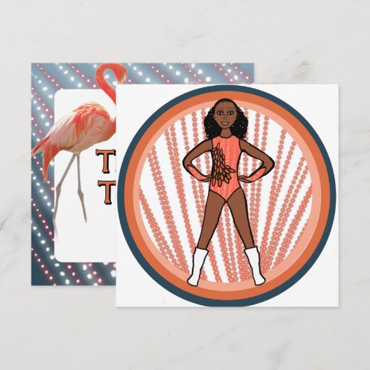 Flamingo Danser A Feestdagenkaart (Voorkant / Achterkant)