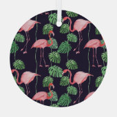 Flamingo Dark: Kleine Waterverf. Glas Ornament (Achterkant)