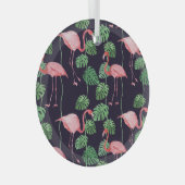 Flamingo Dark: Kleine Waterverf. Glas Ornament (Voorkant Rechts)