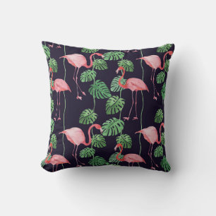 Flamingo Dark: Kleine Waterverf. Kussen