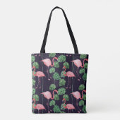 Flamingo Dark: Kleine Waterverf. Tote Bag (Achterkant)