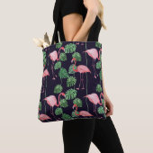 Flamingo Dark: Kleine Waterverf. Tote Bag (Dichtbij)