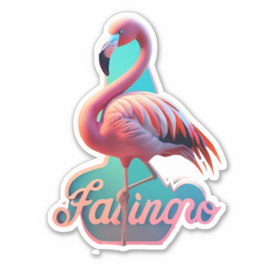 Flamingo Decoreren met grillige Stickers (Voorkant)