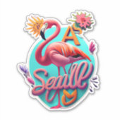 Flamingo Decoreren met levendige Stickers (Voorkant)