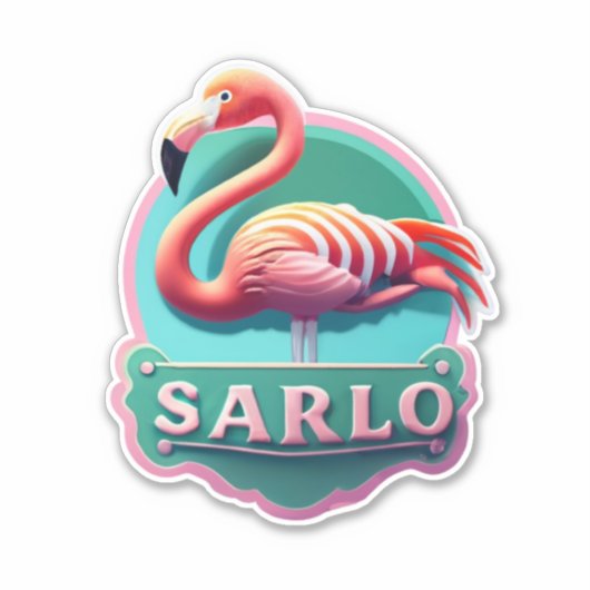 Flamingo Decoreren met levendige Stickers (Voorkant)