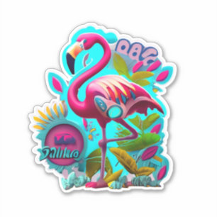 Flamingo Decoreren met levendige Stickers
