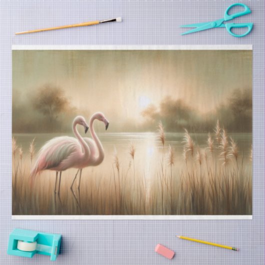 Flamingo Decoupage Tissue papier (Craft)