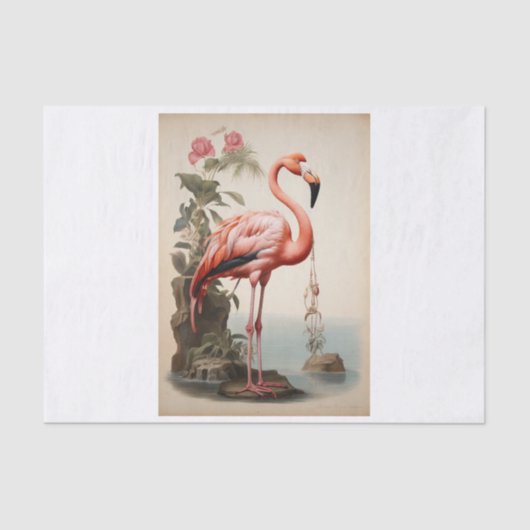 Flamingo decoupage tissue papier (Voorkant)