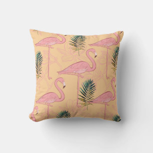 Flamingo Design in Golden Yellow & Blauwgroen Leav Buitenkussen