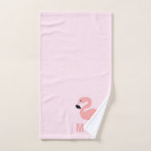 Flamingo Design Monogrammed Pink Bad Handdoek (Handdoek)