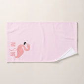 Flamingo Design Monogrammed Pink Bad Handdoek (Handdoek)