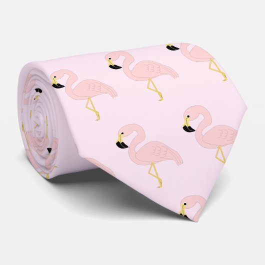Flamingo Design Stropdas (Opgerold)