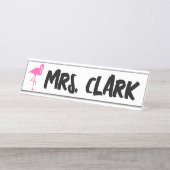 FLAMINGO DESK Custom Teacher Name Bord Bureau Naambordje (Voorkant)