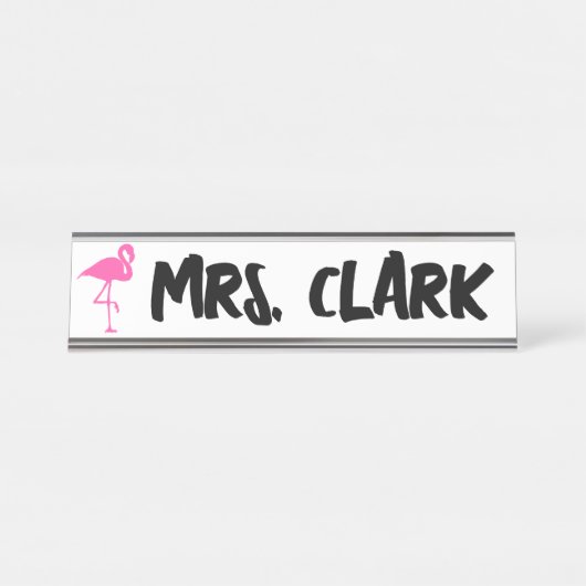 FLAMINGO DESK Custom Teacher Name Bord Bureau Naambordje (Voorkant)