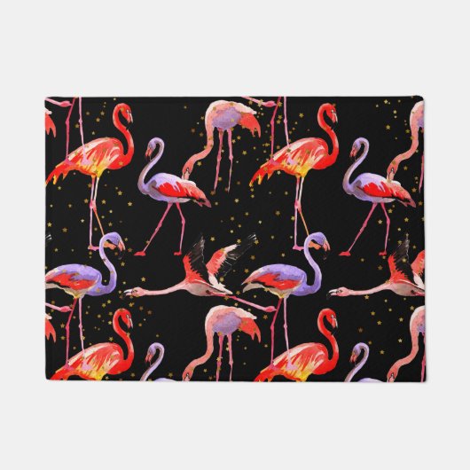Flamingo Deurmat Kleurrijke vogels (Voorkant)