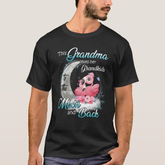 Flamingo Deze oma houdt van haar kleinkinderen naa T-shirt (Voorkant)