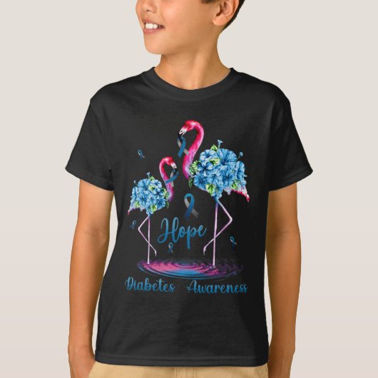 Flamingo Diabetes Awareness T-shirt (Voorkant)