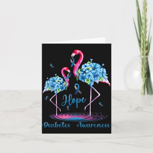 Flamingo Diabetes Bewustzijn Kaart (Voorkant)