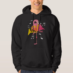 Flamingo die Franse Hornist afspeelt Hoodie