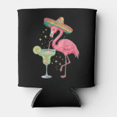 Flamingo Die Margarita Drinkt Grappige Mexicaanse  Blikjeskoeler (Voorkant)