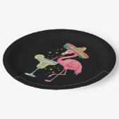 Flamingo die Margarita drinkt Grappige Mexicaanse  Papieren Bordje (Gekanteld)