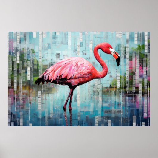 Flamingo Dierlijke Vogel Art Decor Verf Poster (Voorkant)