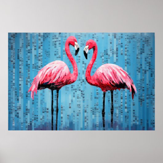 Flamingo Dierlijke Vogel Art Decor Verf Poster (Voorkant)