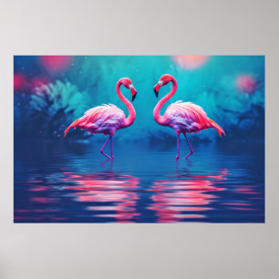 Flamingo Dierlijke Vogel Wildernis Kleurrijk Poster