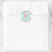 Flamingo Dit Boek Is Van Gepersonaliseerd Ronde Sticker (Tas)