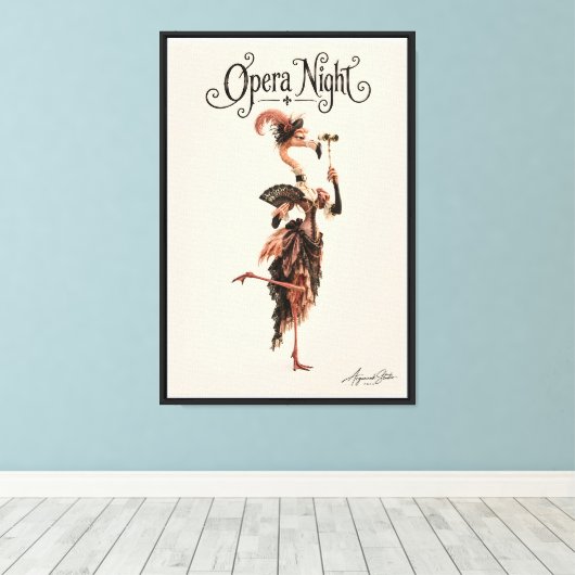 Flamingo Diva Canvas Afdruk (Insitu (Houten vloer))