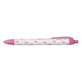 Flamingo Dot Print Black Ink Pen (Bovenkant)