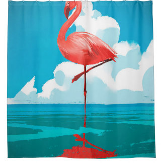 Flamingo Douchegordijn
