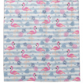 Flamingo Douchegordijn - Roze & Blauw (Voorkant)