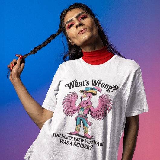 Flamingo Drag Queen Cowboy YEEEHAW Pride T-shirt