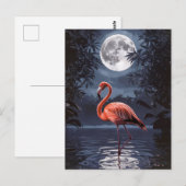 Flamingo dramatische volle maan briefkaart (Voorkant / Achterkant)