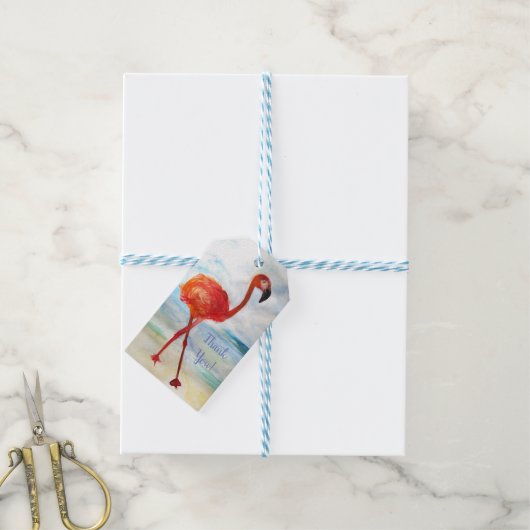 Flamingo Drawing Custom Gift Labels Cadeaulabel (Met Touw)