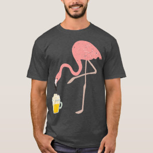 Flamingo Drink Beer Bird Lover Alcohol Party T-shirt