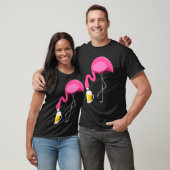 Flamingo Drink Beer Funny Pink Flamingo T-shirt (Unisex)