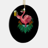 Flamingo Drink Beer Party Keramisch Ornament (Rechts)
