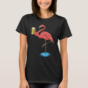 Flamingo Drink Beer Pink Flamingo T-shirt
