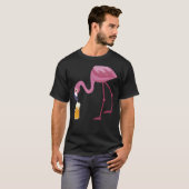 Flamingo Drink Beer Summer Beer Gag T-shirt (Voorkant volledig)