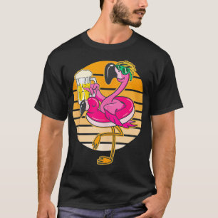 Flamingo Drink Beer Summer Funny Beer Lover T-shirt
