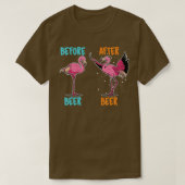 Flamingo Drink bier voor vrouwelijke Mannen Funny  T-shirt (Design voorkant)